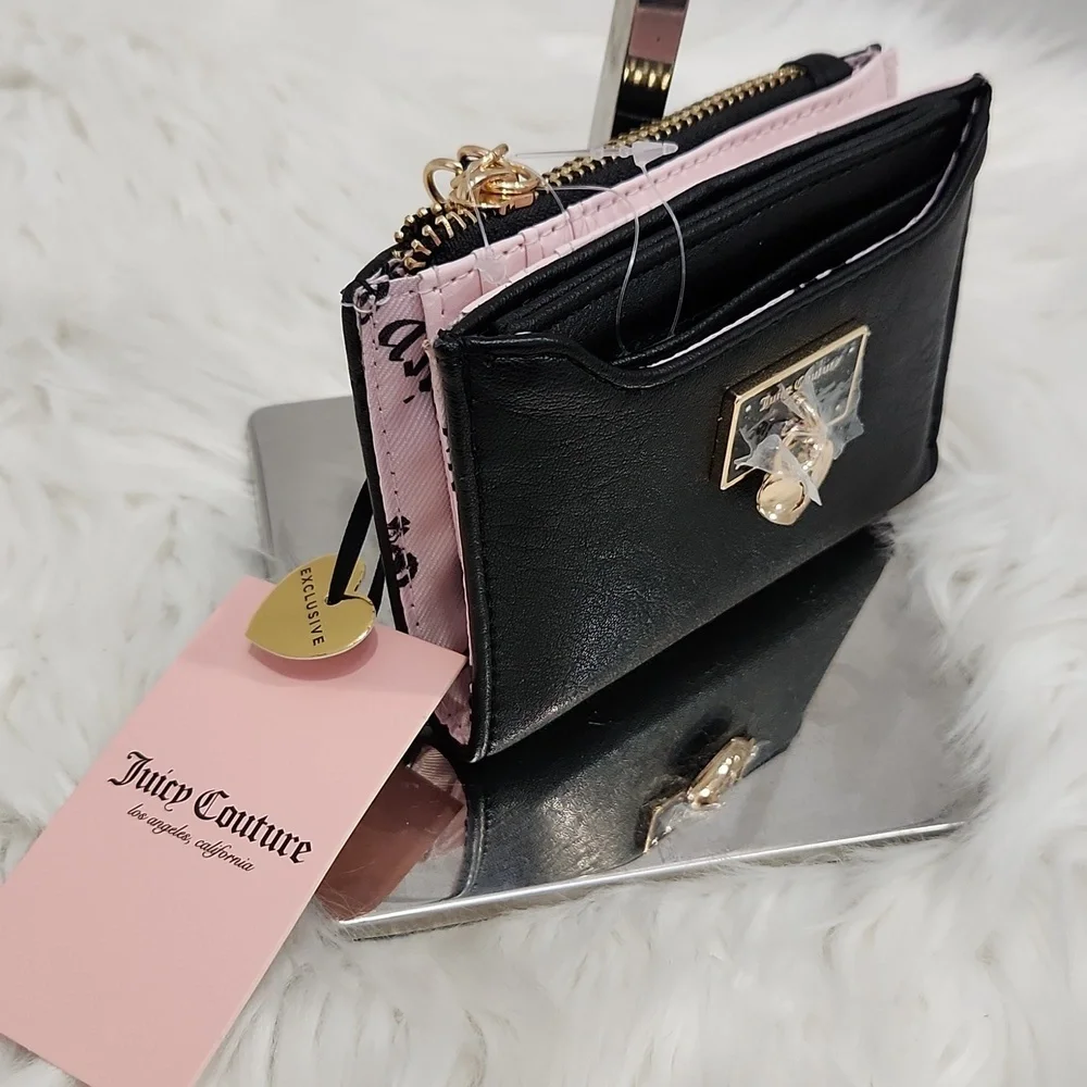 🖤🔹️Juicy Couture 🔹️rolling On Black Pull Out Card Case Wallet